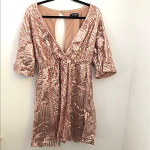 Rose gold sequined dress